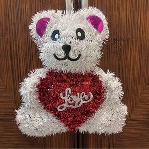 ♥️ Tinsel LOVE Bear Hanging Wall Decor Valentine’s Day Decoration